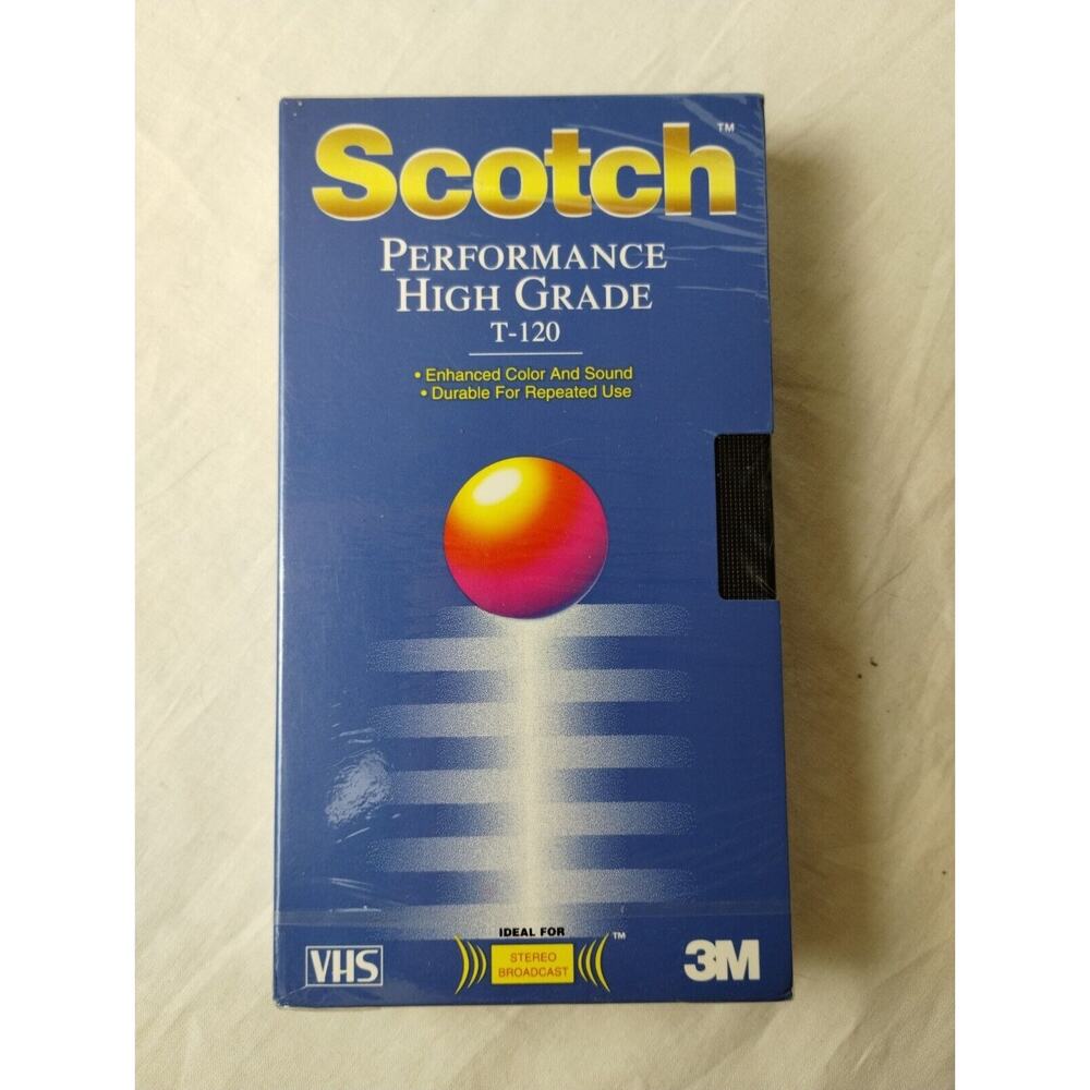 Scotch Performance High Grade T-120 VHS Tape (New & Sealed)